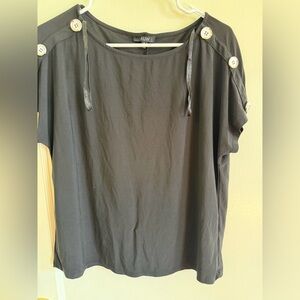 Black Button-Detail Women's Top
